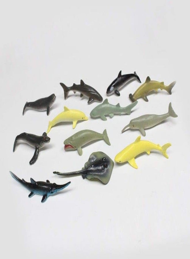 DIMAZO Small Kids Sea & Wild Animal Toys Sets for Fun, Educational, Spark Imagination and Learning (Multi Choice Sets) (Shark Fish) 12pcs - Image 3